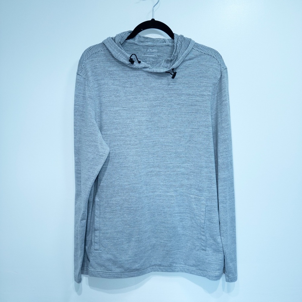 01.Algo Gray Stripe Patrick Performance Shirt Size‎ Medium